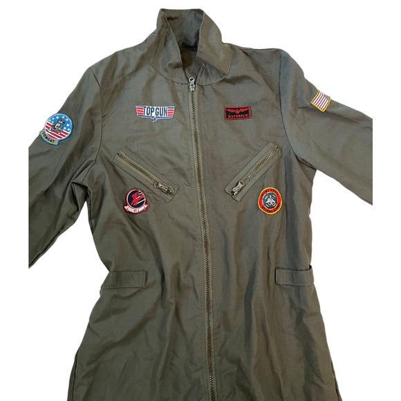 Halloween Costume TOP GUN FLIGHT SUIT Jumpsuit Large Maverick Goose Tom Cruise - Picture 10 of 14